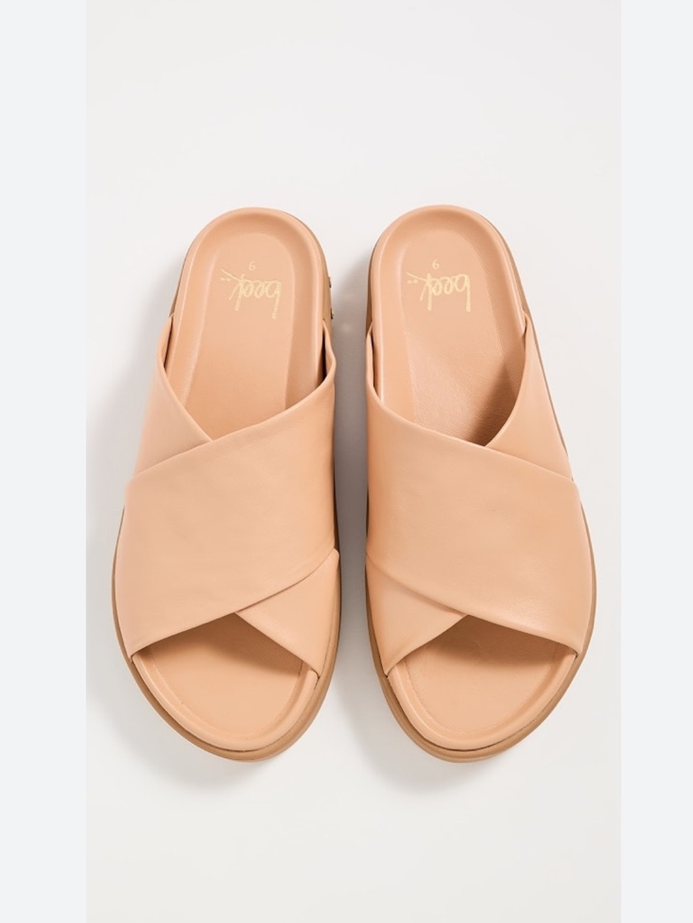 beek Blush Tan Hen Flatform Slides
